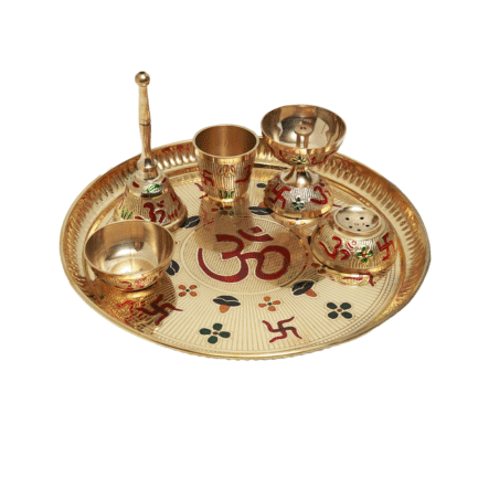 Shubha Pooja Thali - Peetal